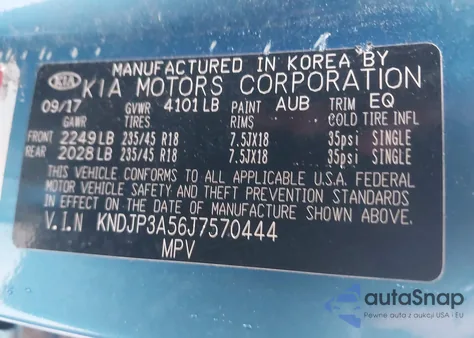 2018 Kia Soul + z USA, uszkodzony, nr VIN KNDJP3A56J7570444